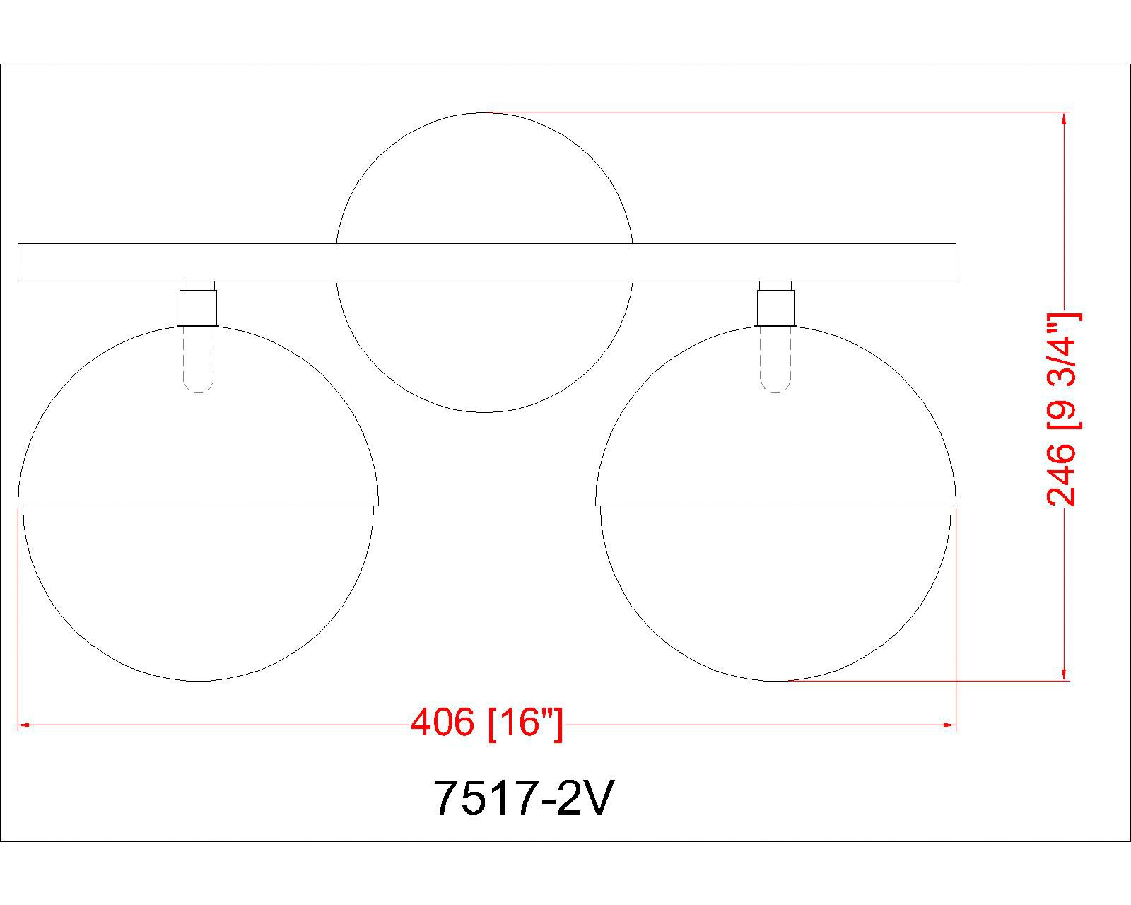 Z-Lite Realm Sphere 16" Wide Matte Black 2-Light Bath Light
