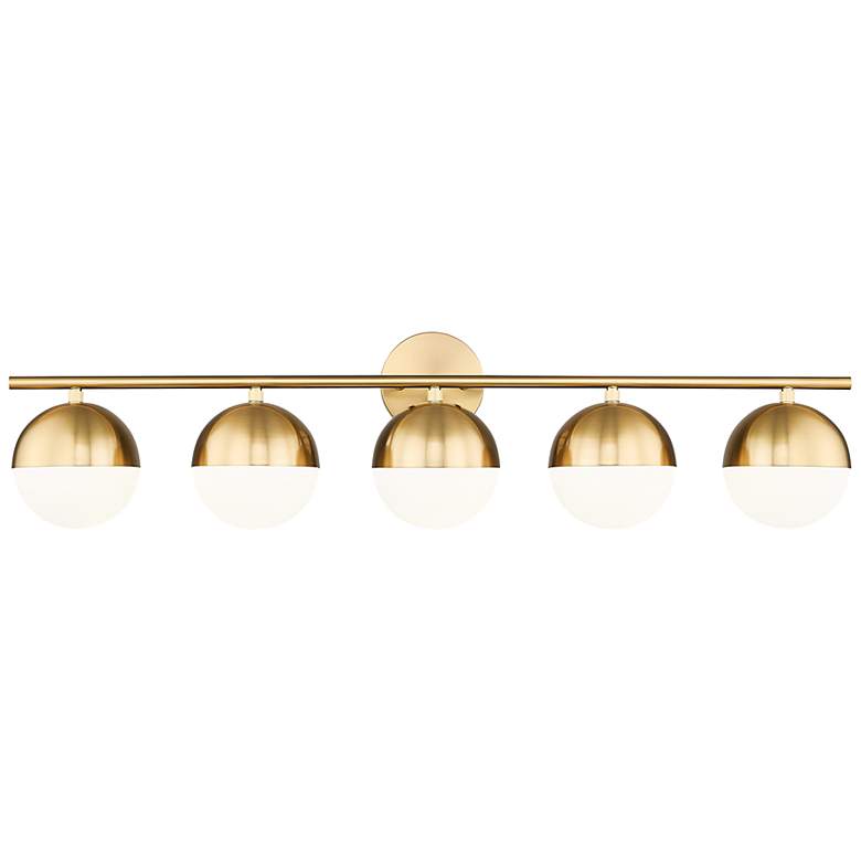 Image 2 Z-Lite Realm Sphere 40" Wide Modern Gold 5-Light Bath Light