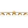 2_Z-Lite Realm Sphere 40" Wide Modern Gold 5-Light Bath Light