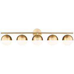 Z-Lite Realm Sphere 40" Wide Modern Gold 5-Light Bath Light