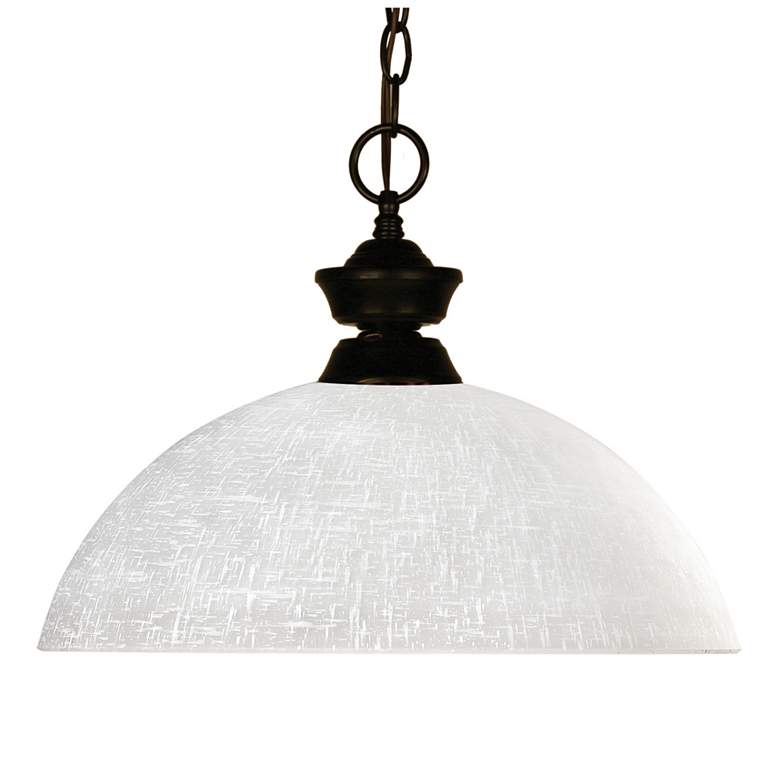 Image 1 Z-Lite Riviera 14" Wide Bronze and White Glass Dome Pendant