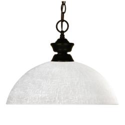 Z-Lite Riviera 14" Wide Bronze and White Glass Dome Pendant