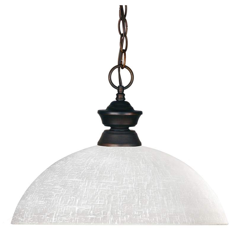 Image 1 Z-Lite Riviera 14" Wide Olde Bronze Etched Glass Dome Pendant