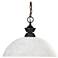 Z-Lite Riviera 14" Wide Olde Bronze Etched Glass Dome Pendant