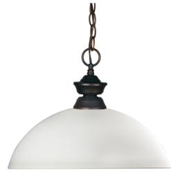 Z-Lite Riviera 14" Wide Olde Bronze White Glass Dome Pendant