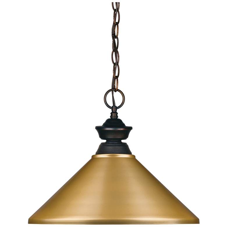 Image 1 Z-Lite Riviera 16" Wide Olde Bronze Meral Cone Pendant Light