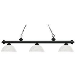 Z-Lite Riviera 56 1/2" Dome Glass Matte Black 3-Light Billiard Light