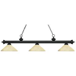 Z-Lite Riviera 56 3/4" Wide Matte Black 3-Light Billiard Light