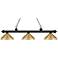Z-Lite Riviera 57 1/4" Matte Black Brass Cone 3-Light Billiard Light
