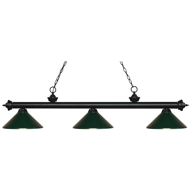 Image 1 Z-Lite Riviera 57 1/4" Wide Matte Black 3-Light Billiard Light
