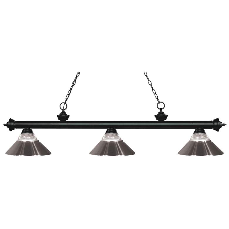 Image 1 Z-Lite Riviera 57 1/4" Wide Matte Black Metal Shade Billiard Light