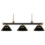 Z-Lite Riviera 57" Bronze and Satin Gold Black Glass Billiard Light