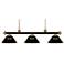 Z-Lite Riviera 57" Bronze and Satin Gold Black Glass Billiard Light
