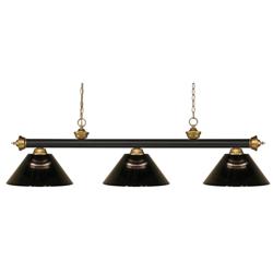 Z-Lite Riviera 57" Bronze and Satin Gold Black Glass Billiard Light