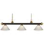 Z-Lite Riviera 57" Bronze Satin Gold White Glass Pool Billiard Light