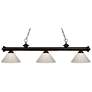 Z-Lite Riviera 57" Wide 3-Light White Glass and Bronze Billiard Light