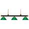 Z-Lite Riviera 57" Wide Bronze and Satin Gold Green Billiard Light