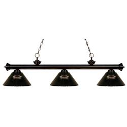 Z-Lite Riviera 57" Wide Bronze Finish 3-Light Billiard Light