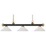 Z-Lite Riviera 57" Wide Bronze Gold Crackle Glass Billiard Light