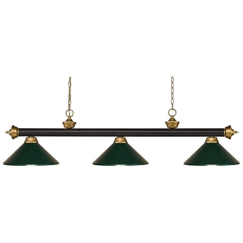Image 1 Z-Lite Riviera 57" Wide Bronze Satin Gold 3-Light Billiard Light