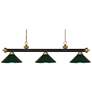 Z-Lite Riviera 57" Wide Bronze Satin Gold 3-Light Billiard Light