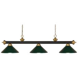 Z-Lite Riviera 57" Wide Bronze Satin Gold 3-Light Billiard Light