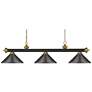 Z-Lite Riviera 57" Wide Bronze Satin Gold Metal Shade Billiard Light