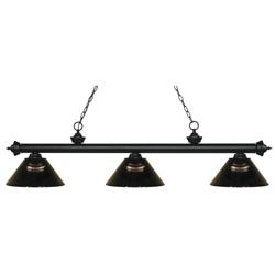 Z-Lite Riviera 57" Wide Matte Black 3-Light Glass Shade Billiard Light