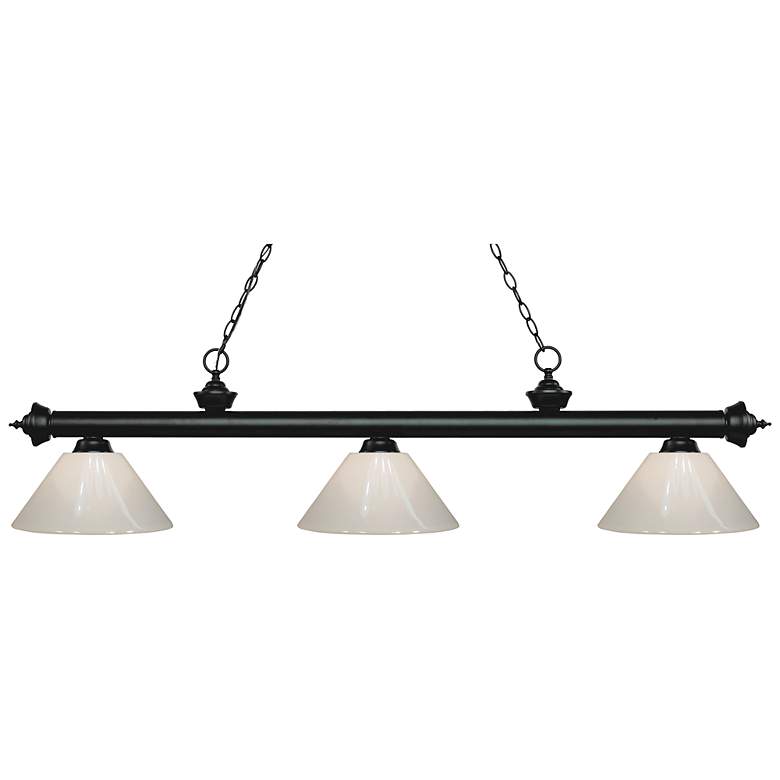 Image 1 Z-Lite Riviera 57" Wide Matte Black 3-Light Linear Billiard Light