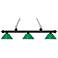 Z-Lite Riviera 57" Wide Matte Black and Green 3-Light Billiard Light