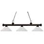 Z-Lite Riviera 57" Wide White Glass and Bronze 3-Light Billiard Light