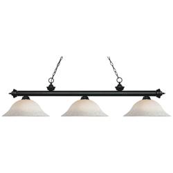 Z-Lite Riviera 59" Wide 3-Light Matte Black Dome Glass Billiard Light