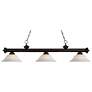 Z-Lite Riviera 59" Wide 3-Light White Dome Glass Bronze Billiard Light