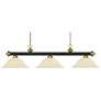 Z-Lite Riviera 59" Wide Bronze and Satin Gold 3-Light Billiard Light