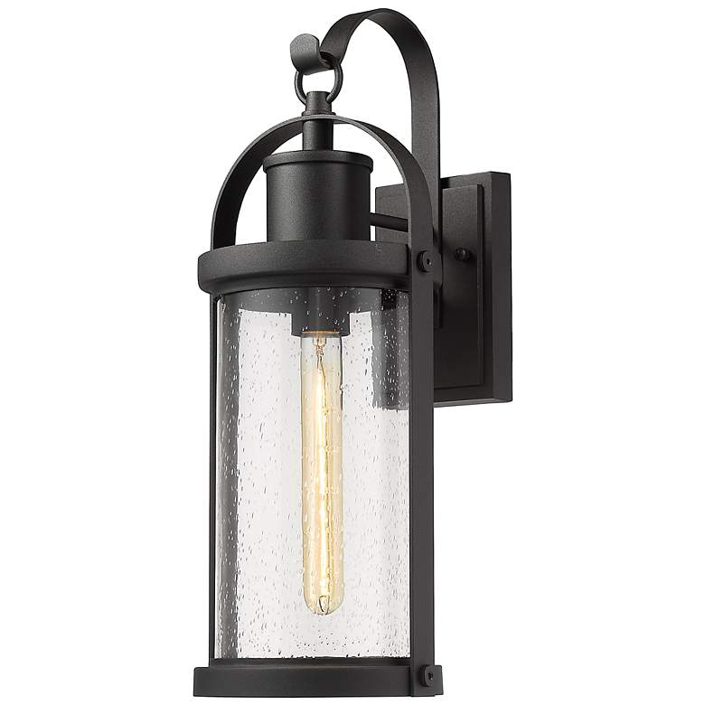 Image 3 Z-Lite Roundhouse 19 1/2" High Black Outdoor Wall Light