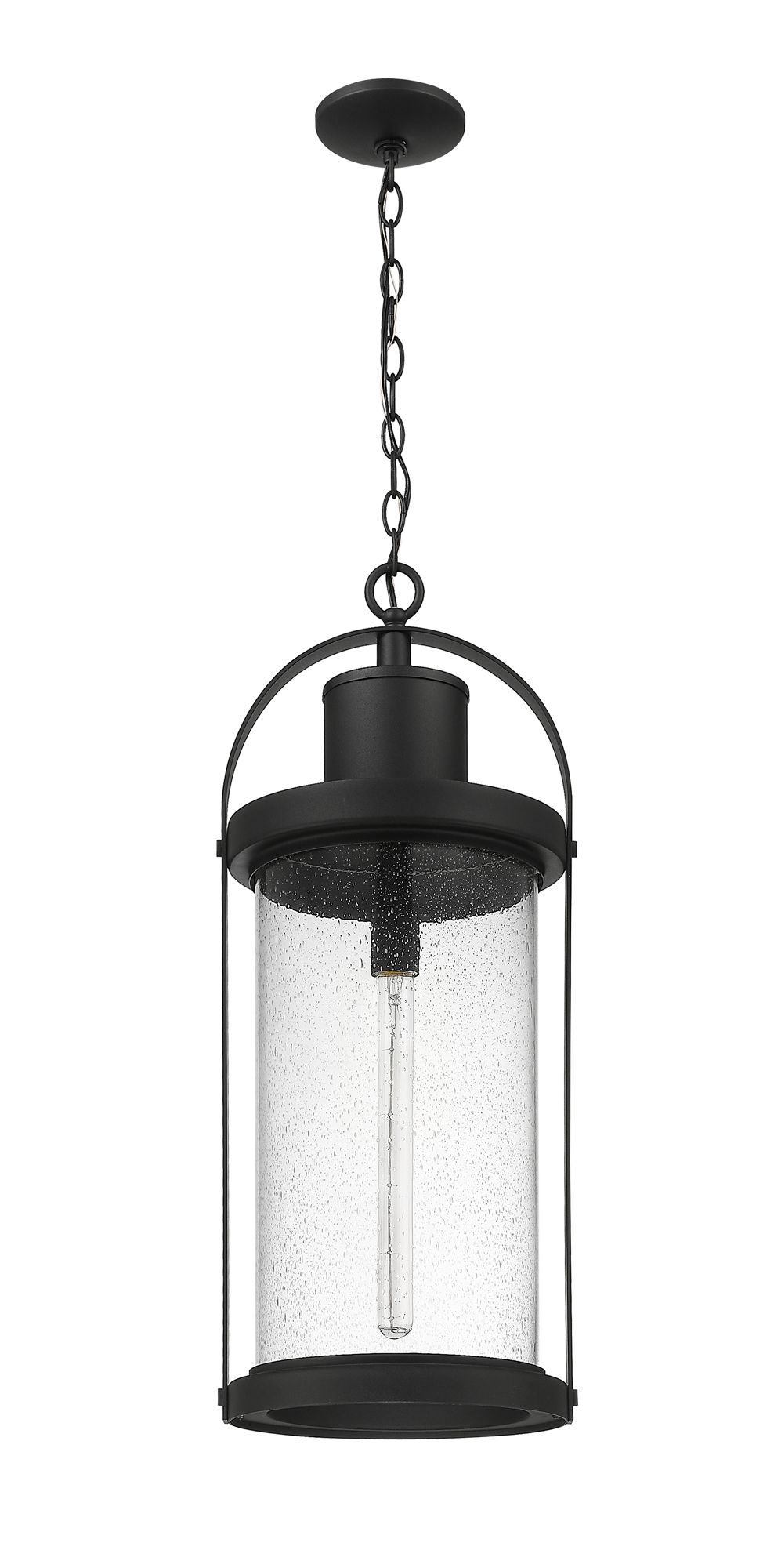 Z-Lite Roundhouse 28 1/4" High Black Outdoor Hanging Light in scene