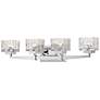 3_Z-Lite Rubicon 29 1/2" Wide 4-Light Chrome and Crystal Bath Light