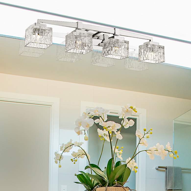 Image 2 Z-Lite Rubicon 29 1/2" Wide 4-Light Chrome and Crystal Bath Light