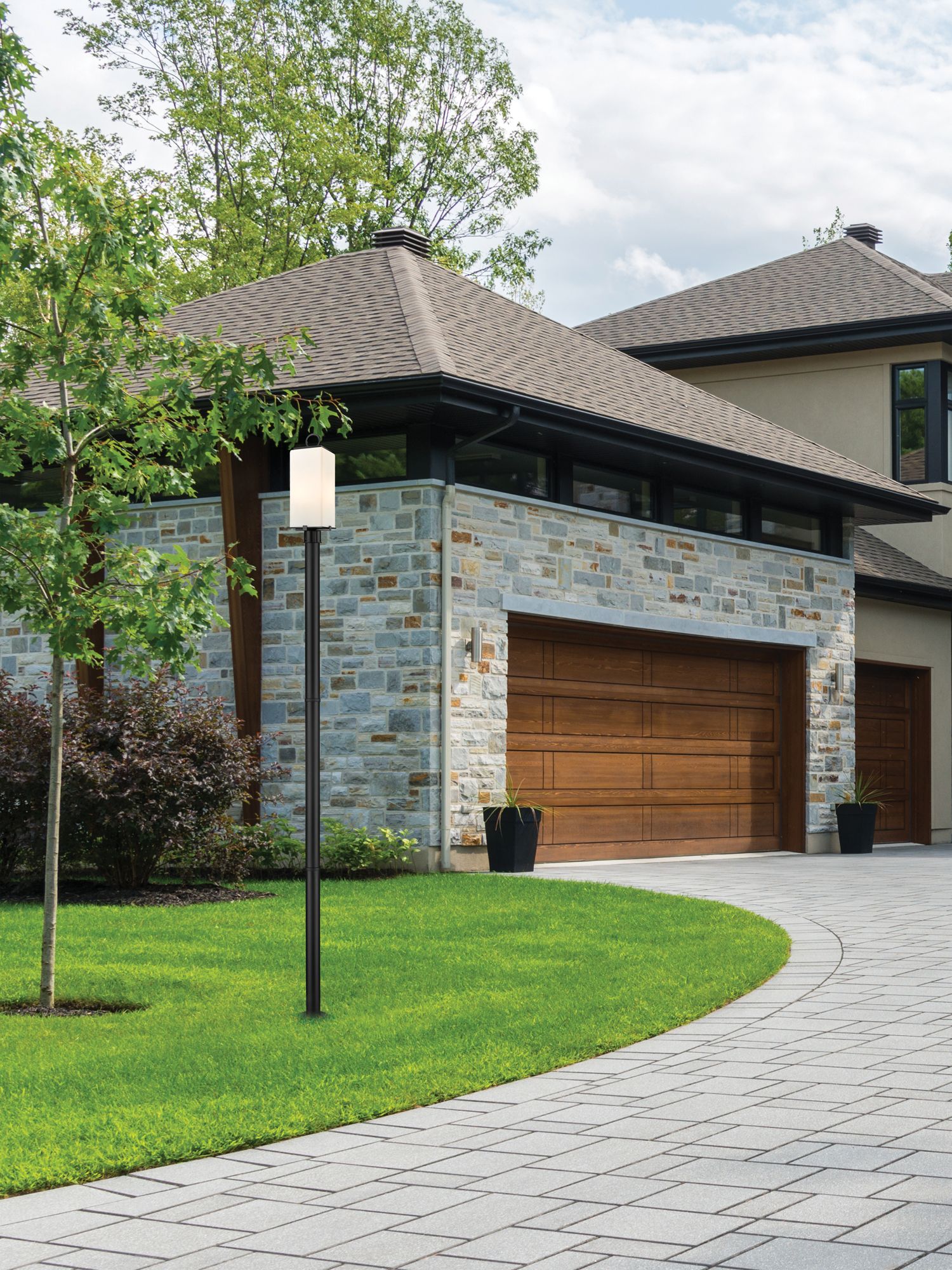 Image 3 Z-Lite Sana 94" High Outdoor Post Light with Flat Base Pole more views