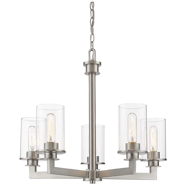 Image 2 Z-Lite Savannah 24" Wide Brushed Nickel 5-Light Chandelier