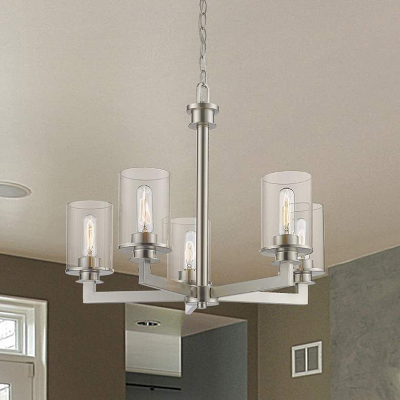 Image 1 Z-Lite Savannah 24" Wide Brushed Nickel 5-Light Chandelier