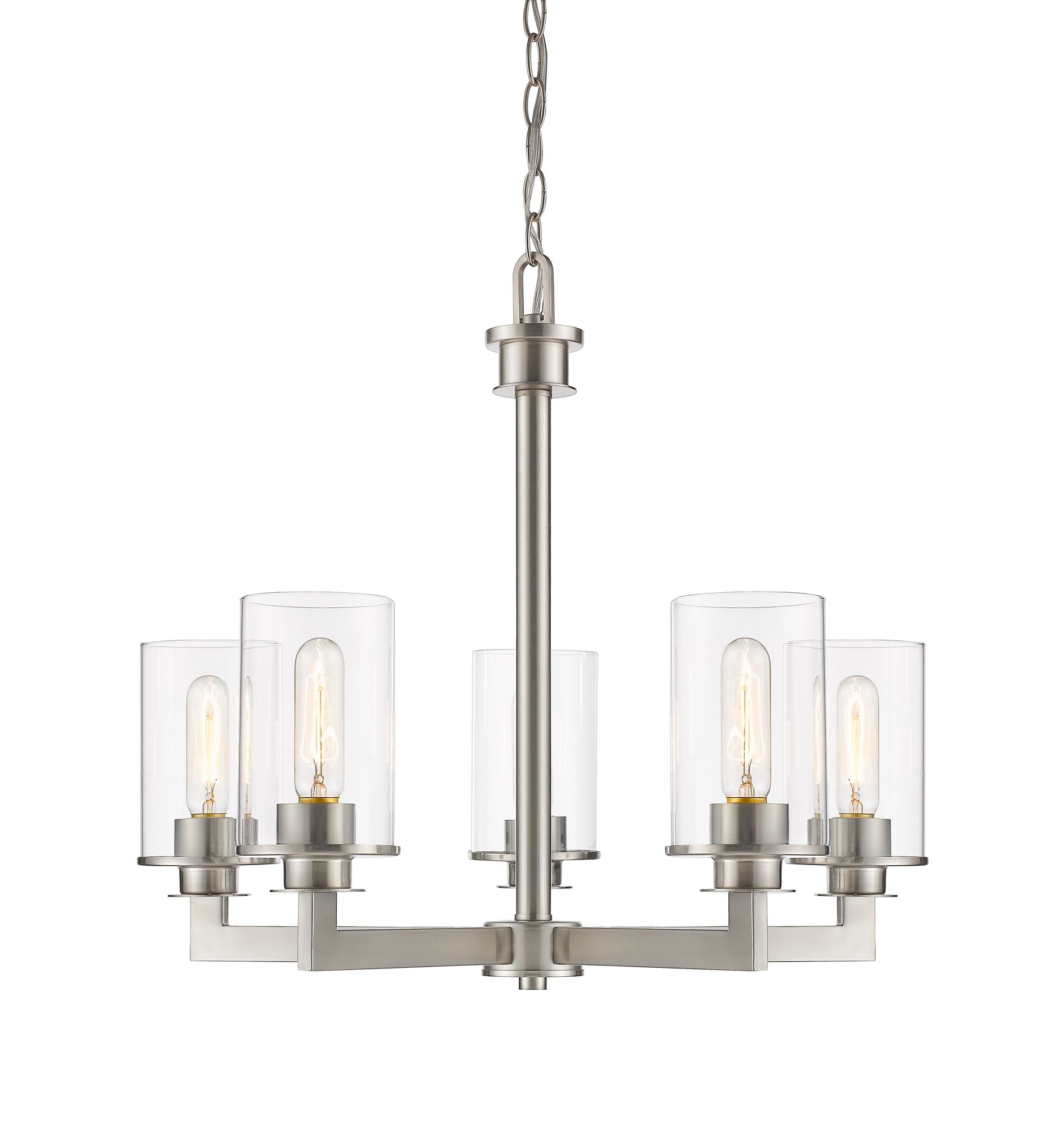 Image 3 Z-Lite Savannah 24" Wide Brushed Nickel 5-Light Chandelier more views
