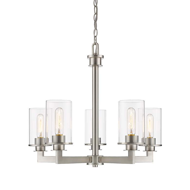 Image 3 Z-Lite Savannah 24" Wide Brushed Nickel 5-Light Chandelier more views