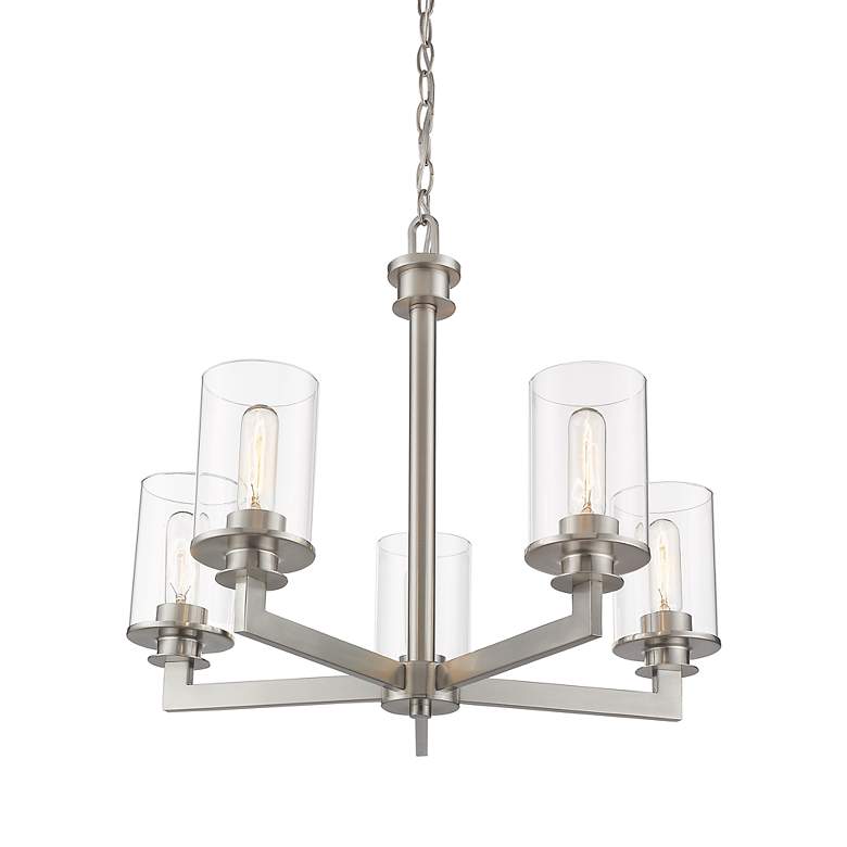 Image 4 Z-Lite Savannah 24" Wide Brushed Nickel 5-Light Chandelier more views