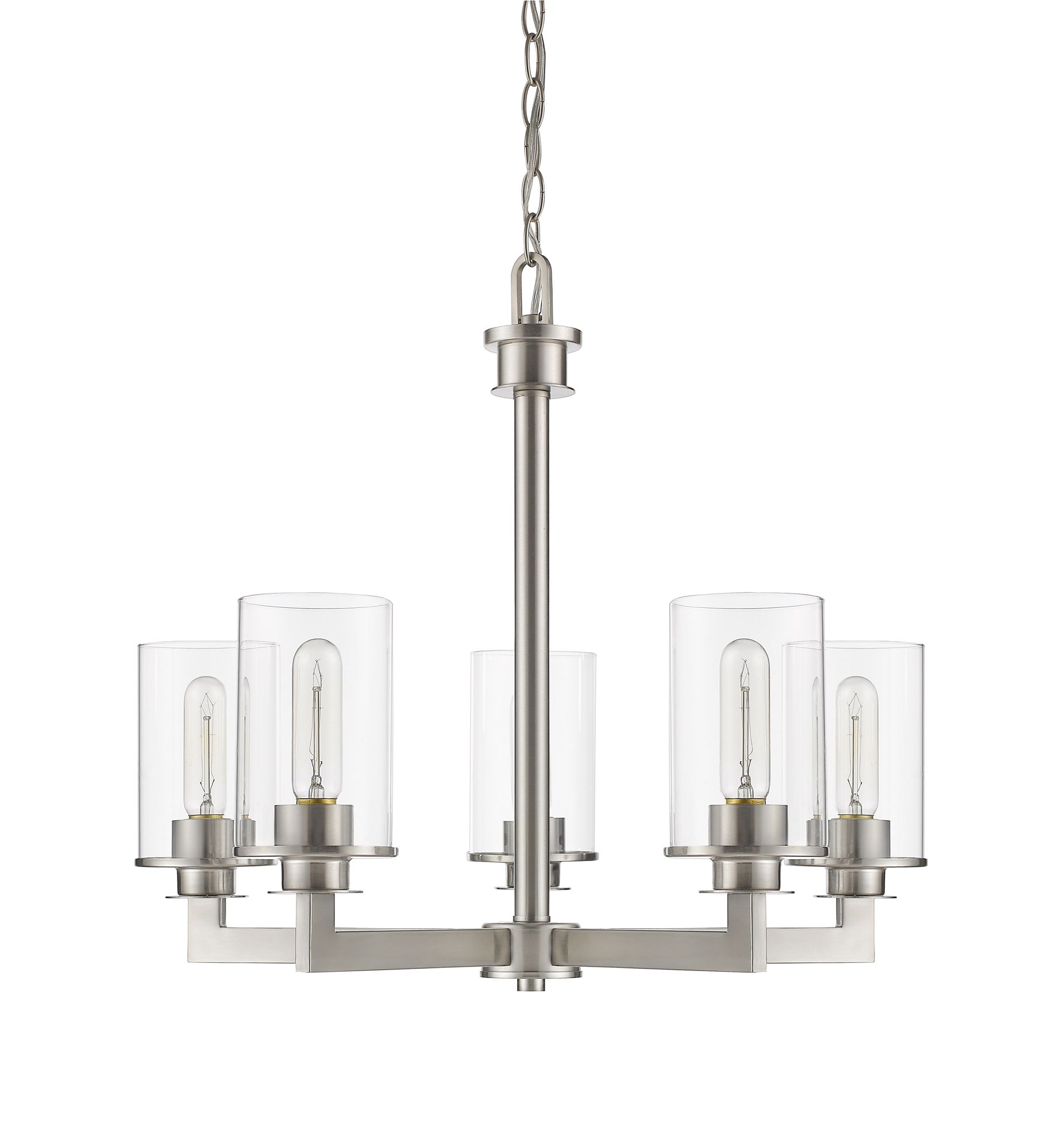 Image 5 Z-Lite Savannah 24" Wide Brushed Nickel 5-Light Chandelier more views