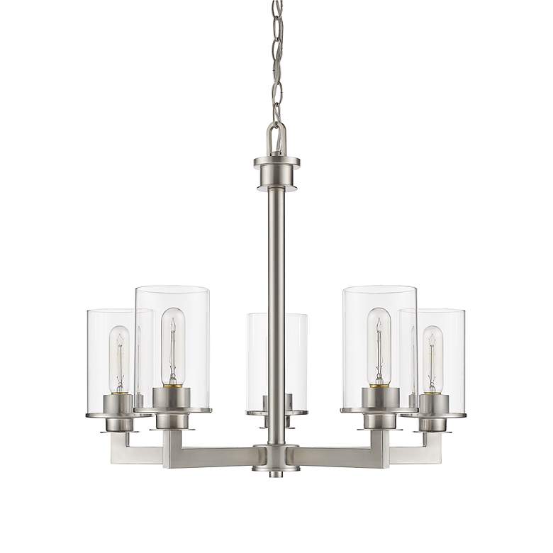 Image 5 Z-Lite Savannah 24" Wide Brushed Nickel 5-Light Chandelier more views