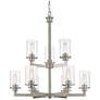 Z-Lite Savannah 29" Wide Brushed Nickel Tiered 9-Light Chandelier