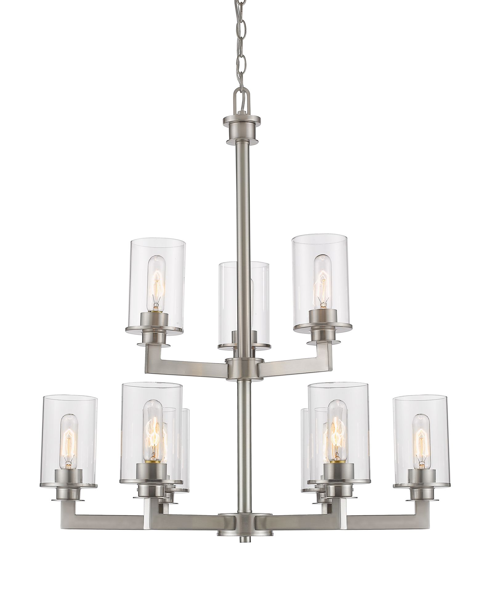 Image 4 Z-Lite Savannah 29" Wide Brushed Nickel Tiered 9-Light Chandelier more views