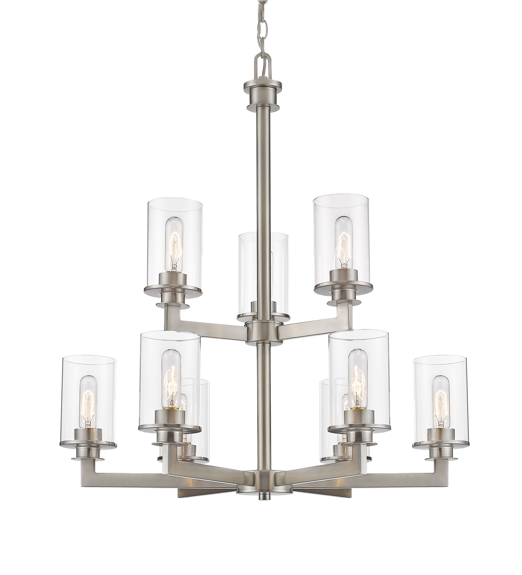 Image 5 Z-Lite Savannah 29" Wide Brushed Nickel Tiered 9-Light Chandelier more views