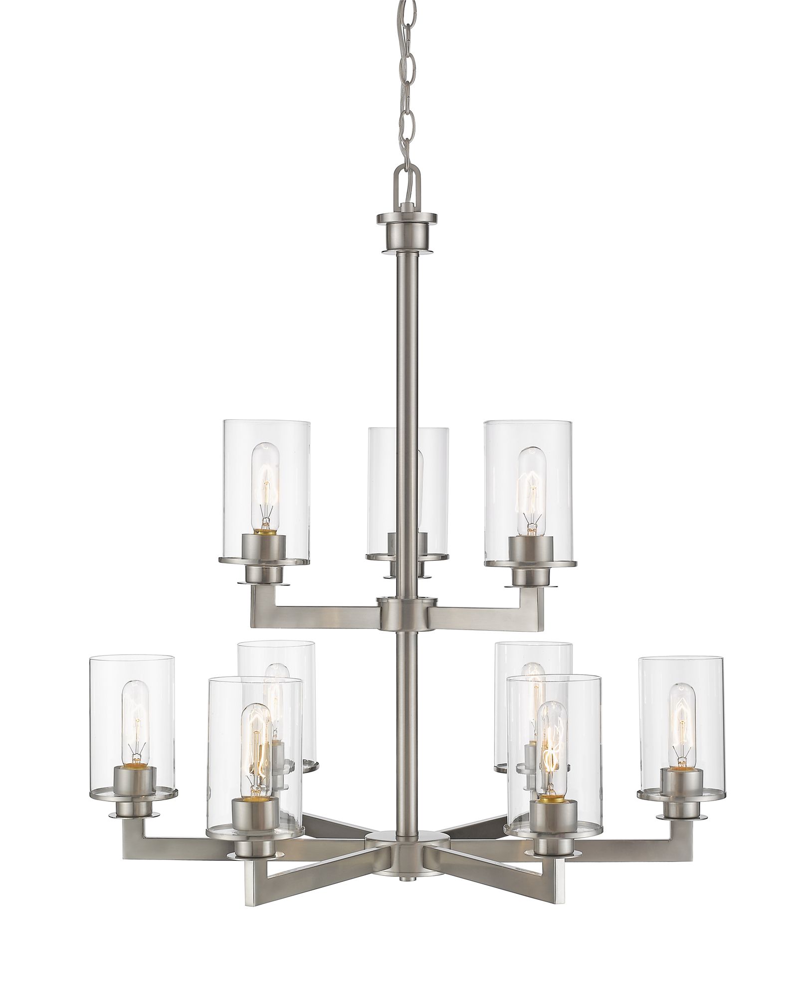Image 6 Z-Lite Savannah 29" Wide Brushed Nickel Tiered 9-Light Chandelier more views